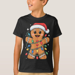 Gingerbread Man Tangled Christmas Lights  T-Shirt