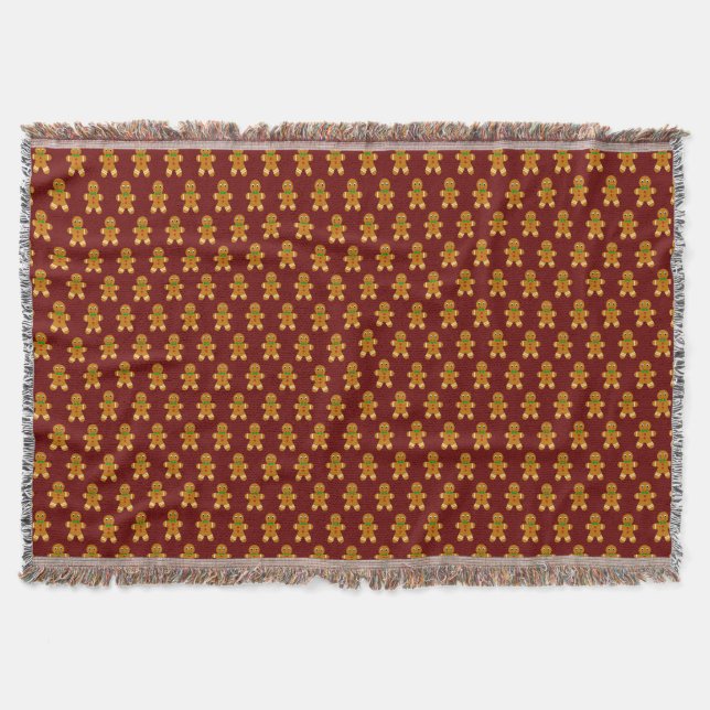 Gingerbread Man Throw Blanket (Front)