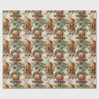Gingerbread Man Winter Holiday Wrapping Paper