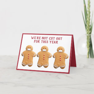 Gingerbread Man with a Mask   Folded Holiday Card