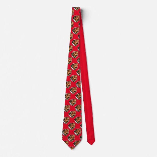 Gingerbread man with candy canes tie (Front)