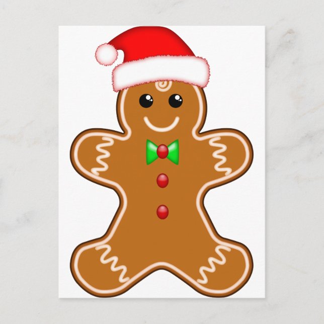 Gingerbread man with hat postcard (Front)