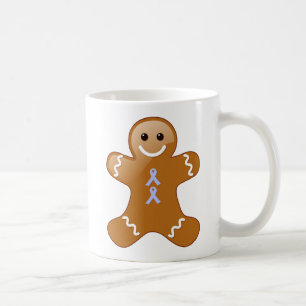 Gingerbread Man with Light Blue Ribbons Coffee Mug
