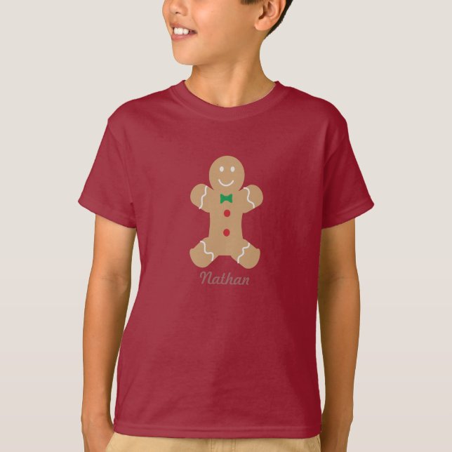 Gingerbread Man with Name T-Shirt (Front)