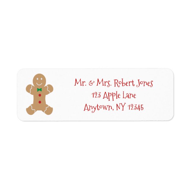 Gingerbread Man with Personalized Name Label (Front)
