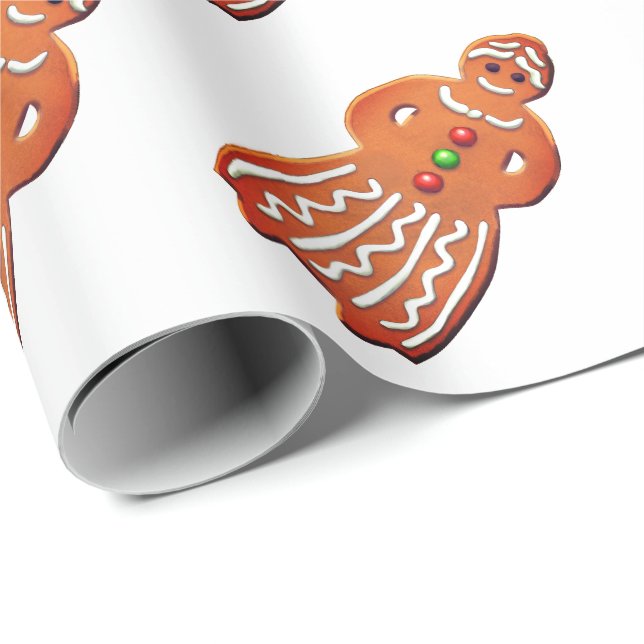 Gingerbread man woman cookie grandma wrapping paper (Roll Corner)
