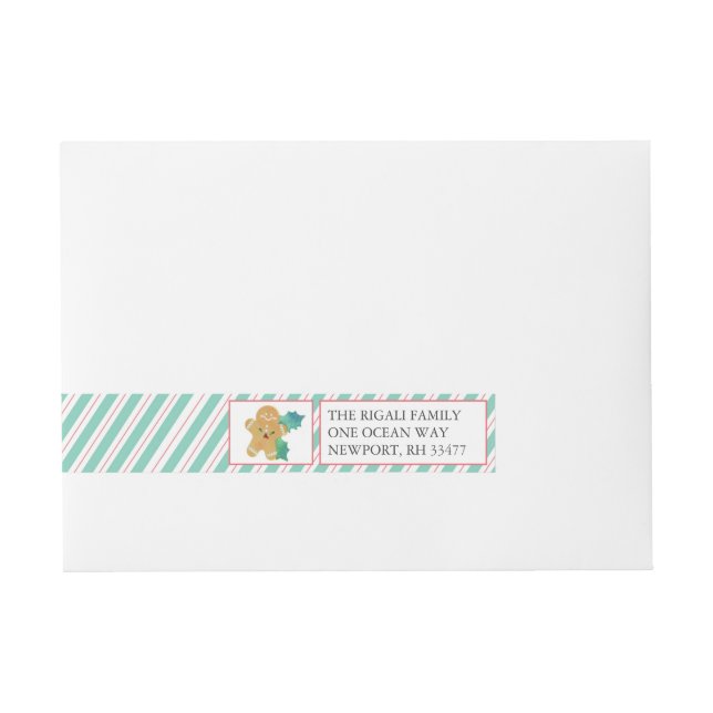Gingerbread Man Wrap Around Label - Christmas (Front)