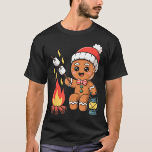 Gingerbread Marshmallow Roaster Camng Christmas  T-Shirt
