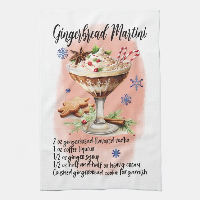 Gingerbread Martini Recipe Cooking Essential Kitchen Towel (Vertical)