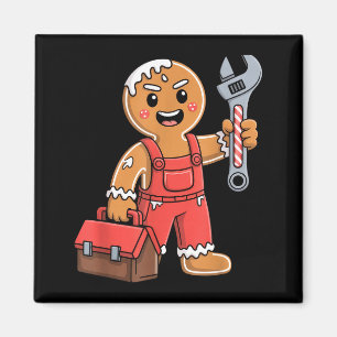 Gingerbread Mechanic Handyman Fixer Worker Christm Magnet