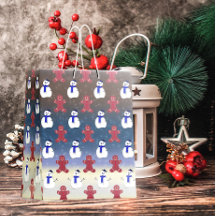 Gingerbread Men and Snowmen, Christmas Gift Bag