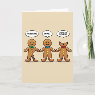 Gingerbread Men Christmas Comic Bite Humour Card