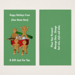 Gingerbread Men Christmas Holiday Gift Card Tag