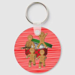 Gingerbread Men Christmas Holiday Keychain