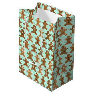 Gingerbread Men Christmas Pattern Medium Gift Bag