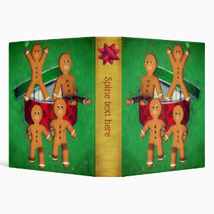 Gingerbread Men Cookie Art Holiday Personalized Binder