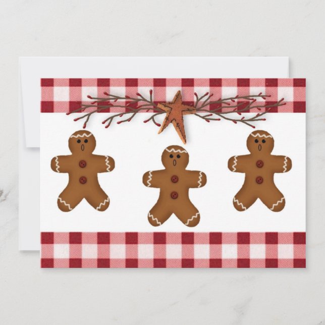 Gingerbread Men Cookie Swap Invitation (Front)