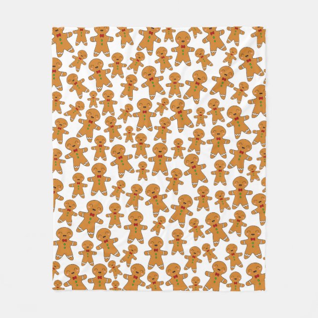 Gingerbread Men Fleece Blanket (Front)