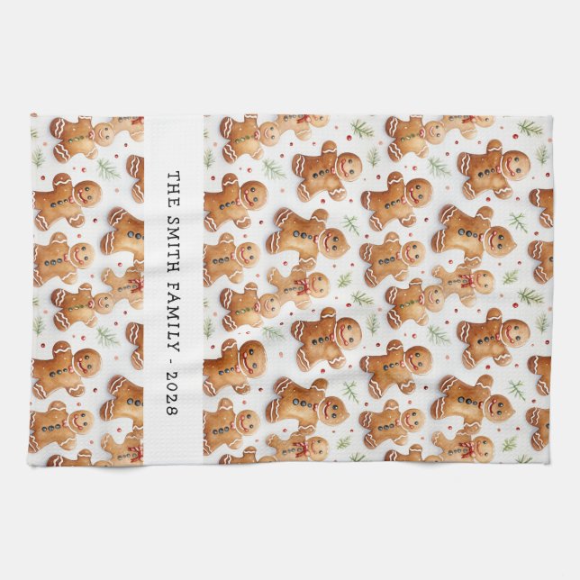 Gingerbread Men Fun Novelty All-Over Print Kitchen Towel (Horizontal)