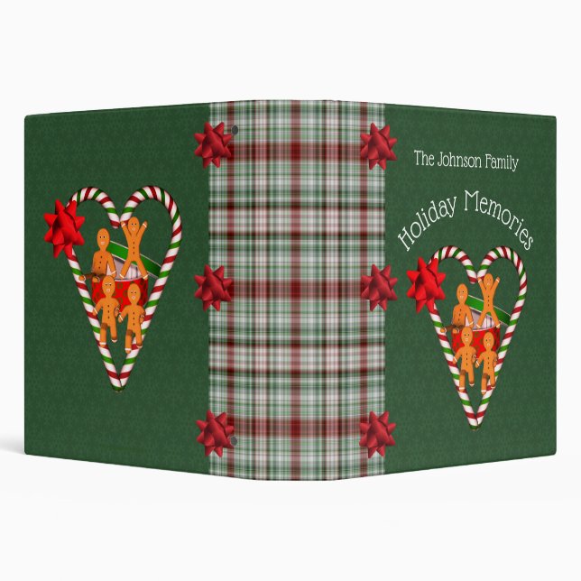 Gingerbread Men Heart Christmas Personalized Binder (Background)
