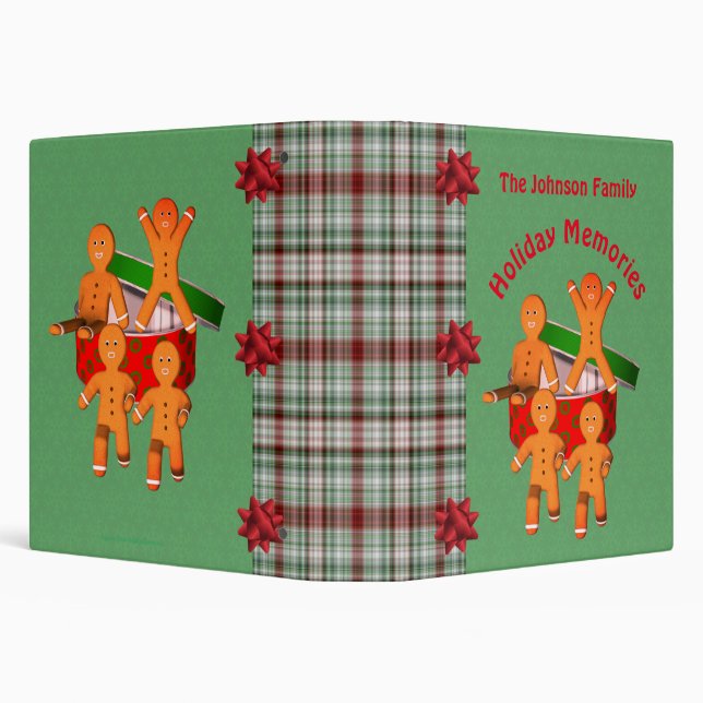 Gingerbread Men Holiday Christmas Personalized  Binder (Background)