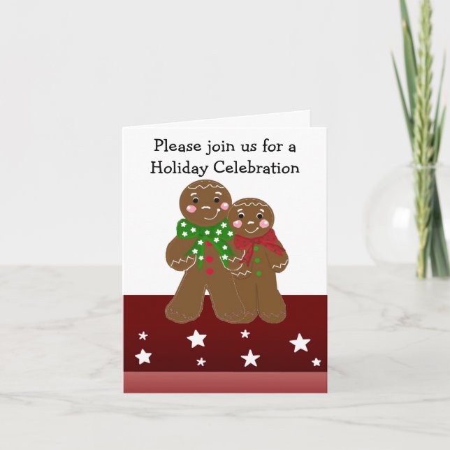Gingerbread Men Holiday Party Invitation (Front)