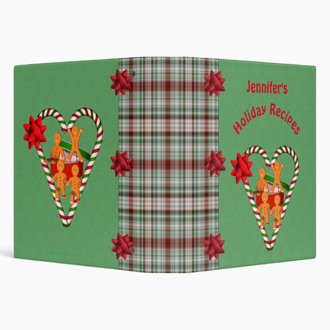 Gingerbread Men Holiday Personalized Recipe Binder (Background)