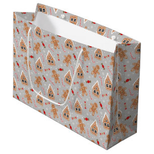 Gingerbread Men, Houses and Candy Large Gift Bag