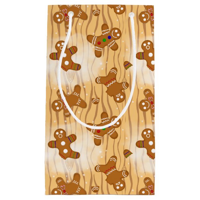 Gingerbread Men Medley Dusted Small Gift Bag (Front)
