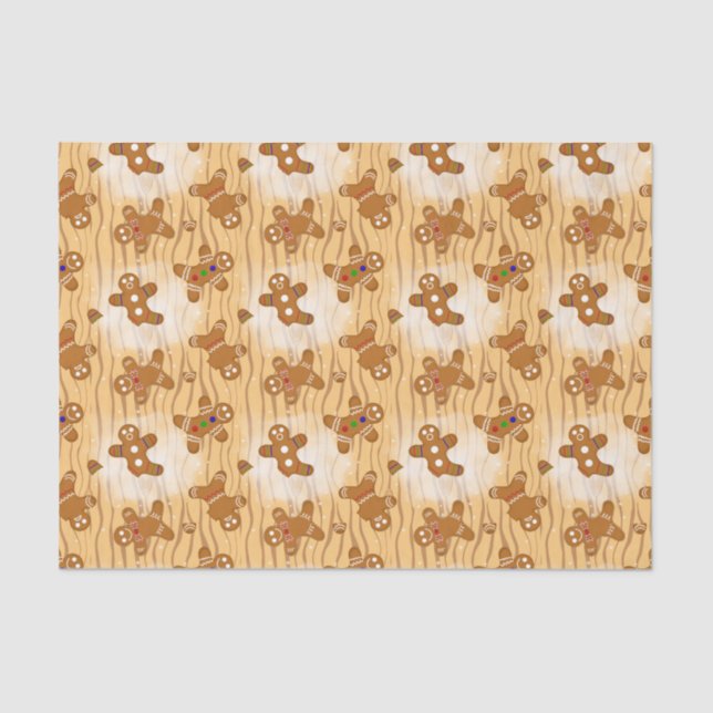 Gingerbread Men Medley Dusted Tissue Paper (Front)