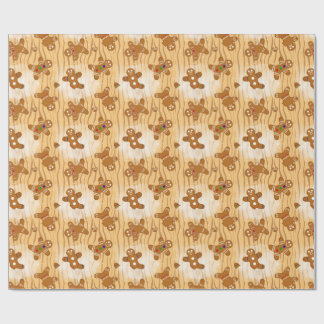 Gingerbread Men Medley Dusted Wrapping Paper