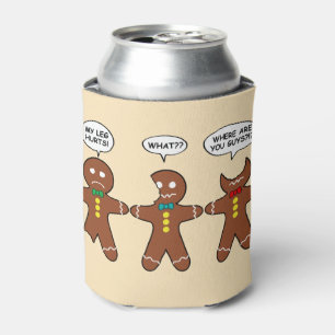 Gingerbread Men My Leg Hurts Holiday Can Cooler