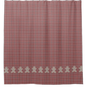 Gingerbread Men on Red Plaid
