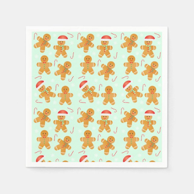 Gingerbread Men Pattern Napkin (Front)