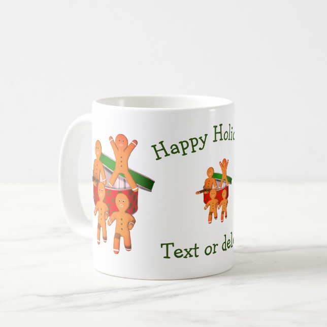 Gingerbread Men Personalized Christmas Holiday  Coffee Mug (Front Left)