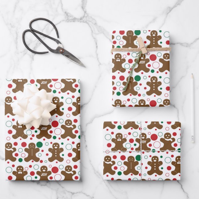 Gingerbread Men - Wrapping Paper Sheet (Front)