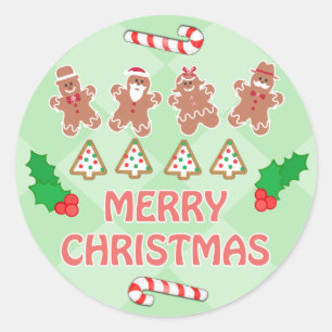 Gingerbread Merry Christmas Cookies Stickers