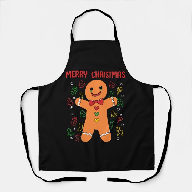 Gingerbread Merry Christmas For Women Apron (Front)