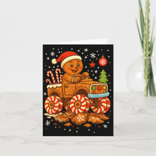 Gingerbread Monster Truck Christmas Snow Cute Xmas Card