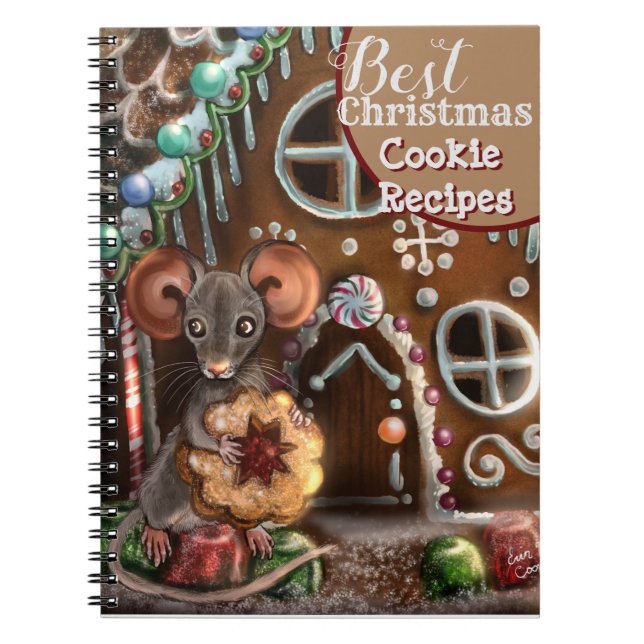 Gingerbread Mouse Christmas Cookie Recipe Notebook (Front)