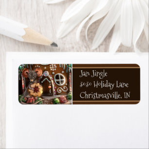 Gingerbread Mouse Christmas Label