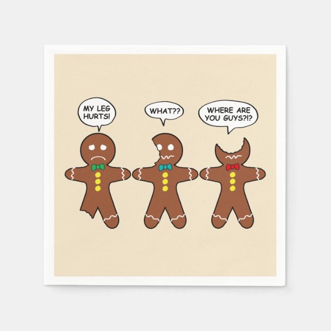 Gingerbread My Leg Hurts Humour Napkin (Front)