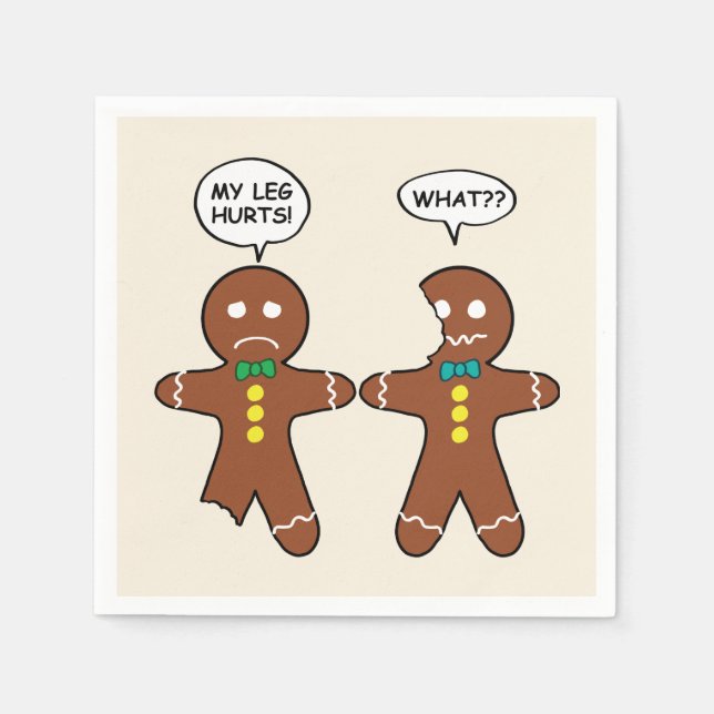Gingerbread My Leg Hurts What Christmas Napkins (Front)