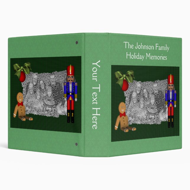 Gingerbread Nutcracker Christmas Personlized Binder (Background)