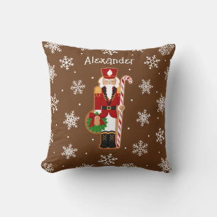 Gingerbread Nutcracker Soldier Throw Pillow