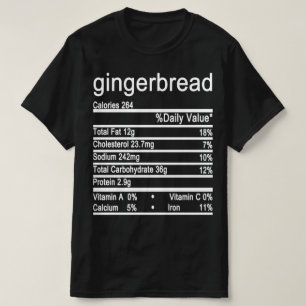 gingerbread Nutrition Facts label T-Shirt