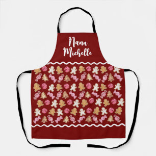Gingerbread Pattern Cute Custom For Her Baking Apron