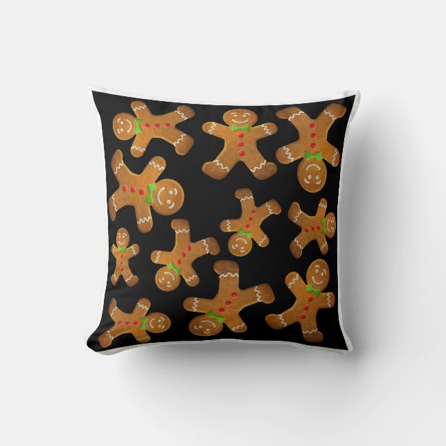 Gingerbread pattern throw pillow (Front)