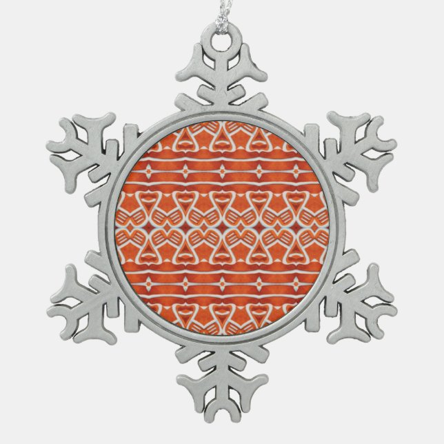 GINGERBREAD Pewter Snowflake Ornament (Front)