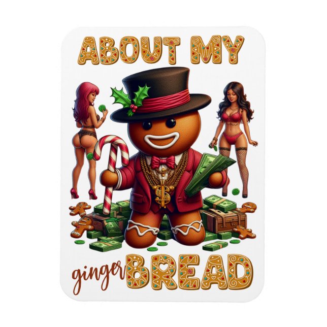 Gingerbread Pimp Funny Urban Christmas Magnet (Vertical)